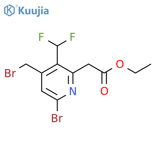 Ethyl 6-bromo-4-(bromomethyl)-3-(difluoromethyl)pyridine-2-acetate structure