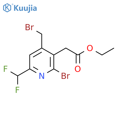 Ethyl 2-bromo-4-(bromomethyl)-6-(difluoromethyl)pyridine-3-acetate structure