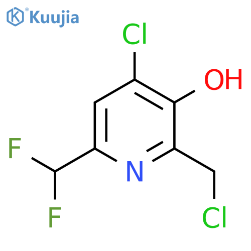 4-Chloro-2-(chloromethyl)-6-(difluoromethyl)-3-hydroxypyridine structure