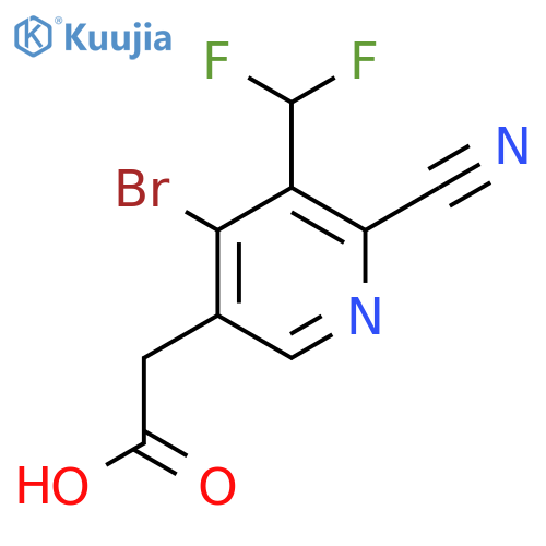 4-Bromo-2-cyano-3-(difluoromethyl)pyridine-5-acetic acid structure