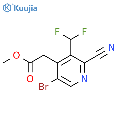 Methyl 5-bromo-2-cyano-3-(difluoromethyl)pyridine-4-acetate structure