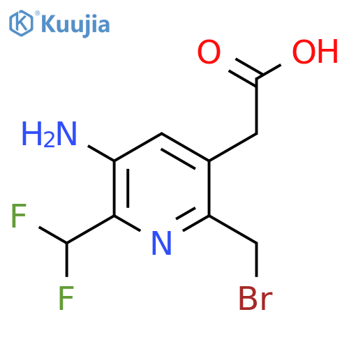 3-Amino-6-(bromomethyl)-2-(difluoromethyl)pyridine-5-acetic acid structure