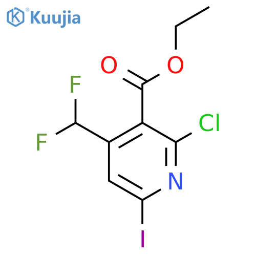 Ethyl 2-chloro-4-(difluoromethyl)-6-iodopyridine-3-carboxylate structure