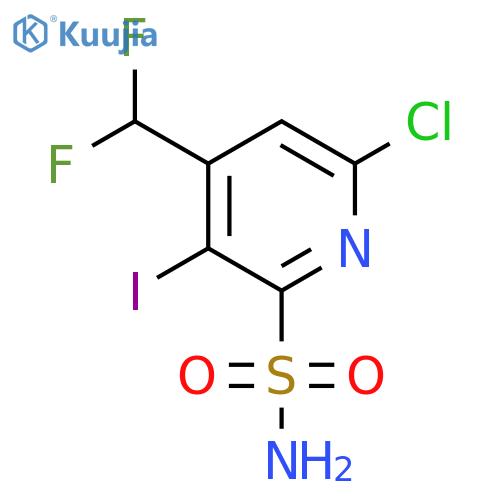 6-Chloro-4-(difluoromethyl)-3-iodopyridine-2-sulfonamide structure