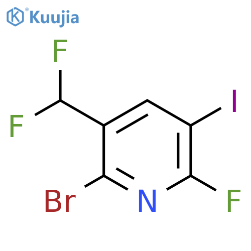 2-Bromo-3-(difluoromethyl)-6-fluoro-5-iodopyridine structure