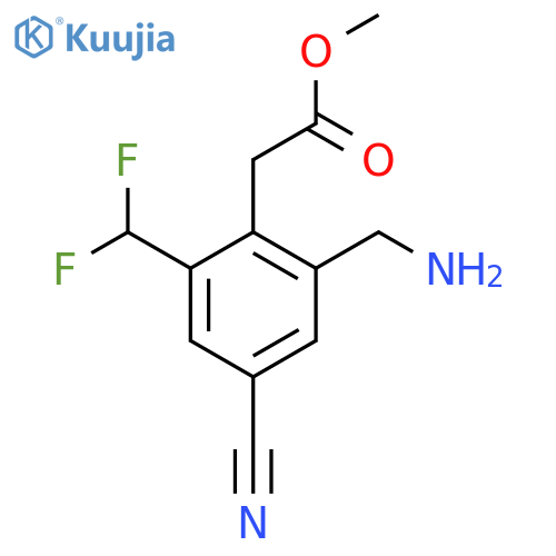 Methyl 2-aminomethyl-4-cyano-6-(difluoromethyl)phenylacetate structure