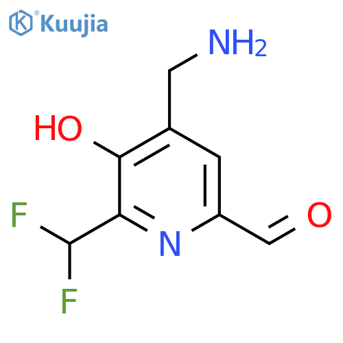 4-(Aminomethyl)-2-(difluoromethyl)-3-hydroxypyridine-6-carboxaldehyde structure