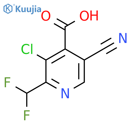 3-Chloro-5-cyano-2-(difluoromethyl)pyridine-4-carboxylic acid structure