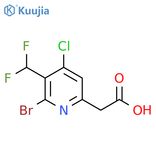 2-Bromo-4-chloro-3-(difluoromethyl)pyridine-6-acetic acid structure
