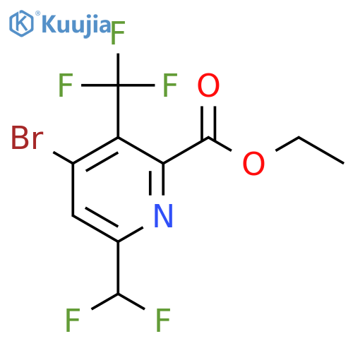 Ethyl 4-bromo-6-(difluoromethyl)-3-(trifluoromethyl)pyridine-2-carboxylate structure