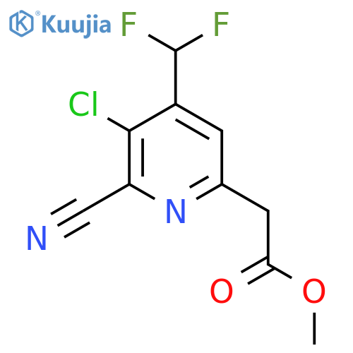 Methyl 3-chloro-2-cyano-4-(difluoromethyl)pyridine-6-acetate structure