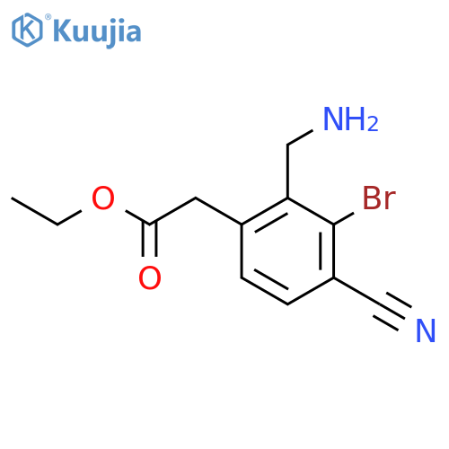 Ethyl 2-aminomethyl-3-bromo-4-cyanophenylacetate structure