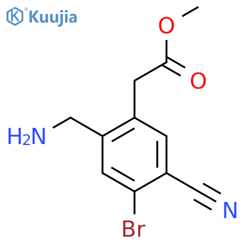 Methyl 2-aminomethyl-4-bromo-5-cyanophenylacetate structure