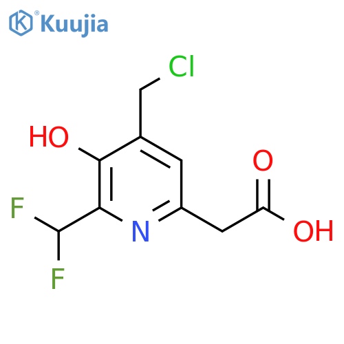 4-(Chloromethyl)-2-(difluoromethyl)-3-hydroxypyridine-6-acetic acid structure