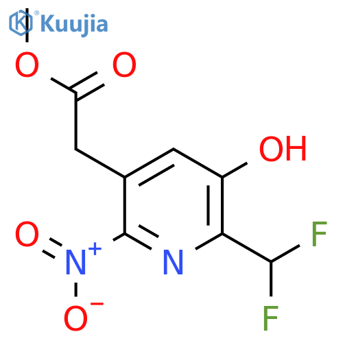 Methyl 2-(difluoromethyl)-3-hydroxy-6-nitropyridine-5-acetate structure