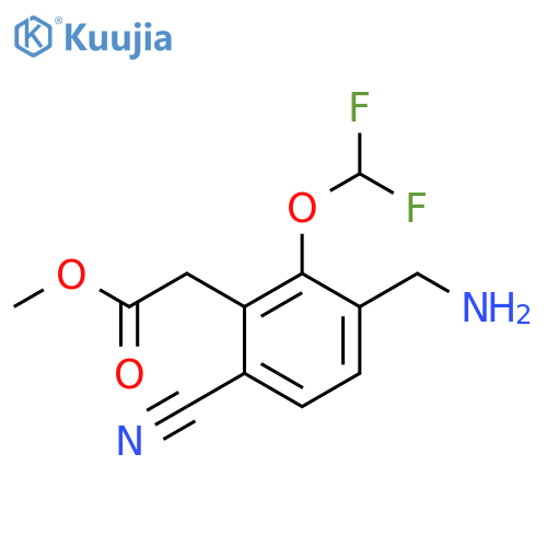 Methyl 3-aminomethyl-6-cyano-2-(difluoromethoxy)phenylacetate structure