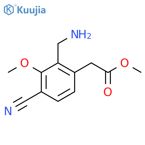 Methyl 2-aminomethyl-4-cyano-3-methoxyphenylacetate structure