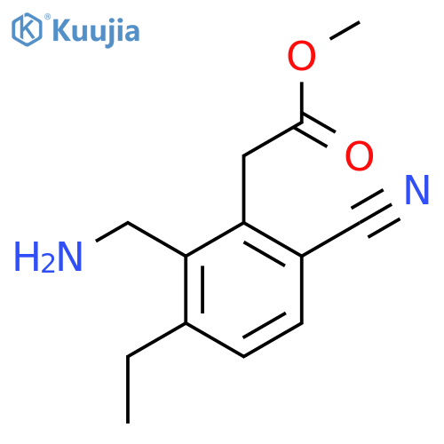 Methyl 2-aminomethyl-6-cyano-3-ethylphenylacetate structure