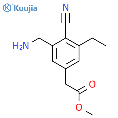 Methyl 3-aminomethyl-4-cyano-5-ethylphenylacetate structure