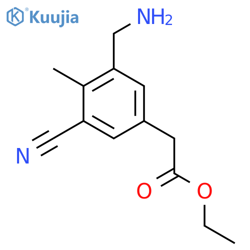 Ethyl 3-aminomethyl-5-cyano-4-methylphenylacetate structure