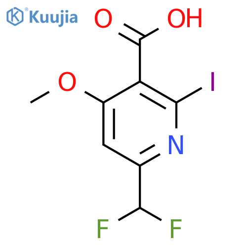 6-(Difluoromethyl)-2-iodo-4-methoxypyridine-3-carboxylic acid structure
