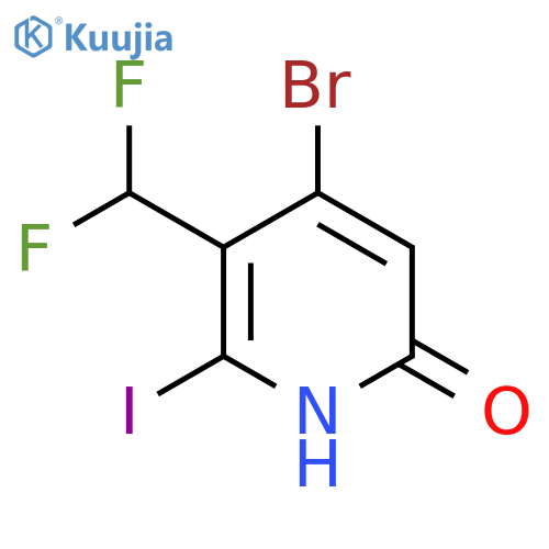 4-Bromo-3-(difluoromethyl)-6-hydroxy-2-iodopyridine structure