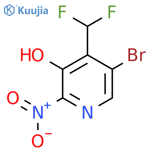 5-Bromo-4-(difluoromethyl)-3-hydroxy-2-nitropyridine structure
