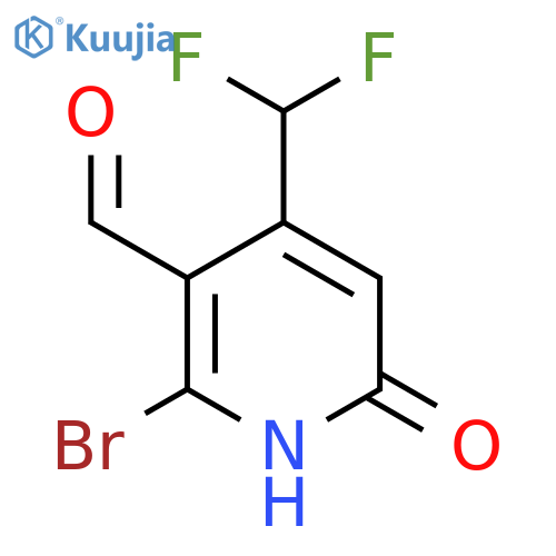 2-Bromo-4-(difluoromethyl)-6-hydroxypyridine-3-carboxaldehyde structure