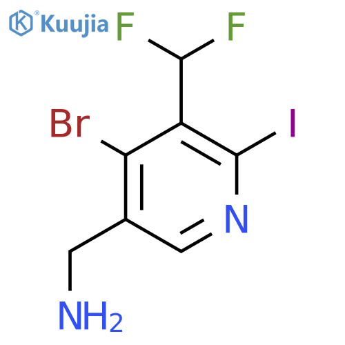 5-(Aminomethyl)-4-bromo-3-(difluoromethyl)-2-iodopyridine structure