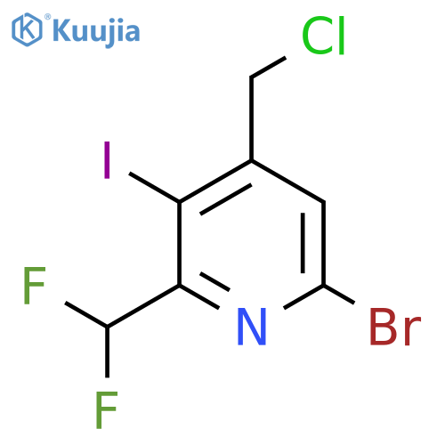 6-Bromo-4-(chloromethyl)-2-(difluoromethyl)-3-iodopyridine structure