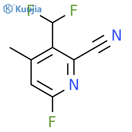 2-Cyano-3-(difluoromethyl)-6-fluoro-4-methylpyridine structure