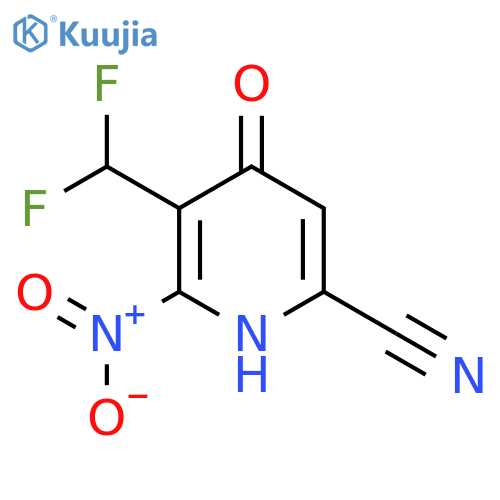 6-Cyano-3-(difluoromethyl)-4-hydroxy-2-nitropyridine structure