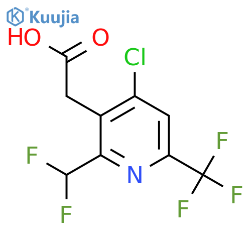 4-Chloro-2-(difluoromethyl)-6-(trifluoromethyl)pyridine-3-acetic acid structure