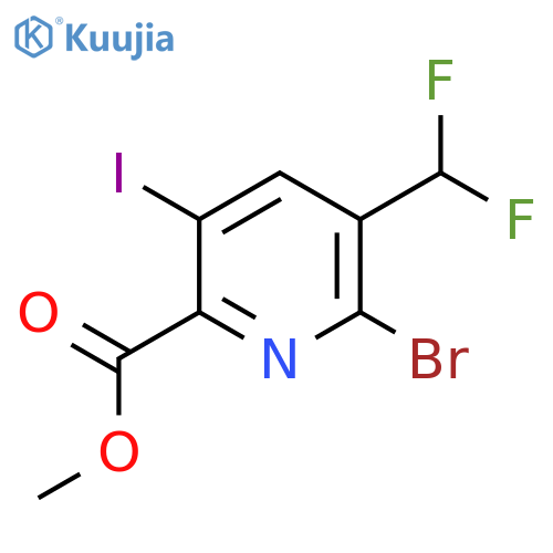 Methyl 2-bromo-3-(difluoromethyl)-5-iodopyridine-6-carboxylate structure