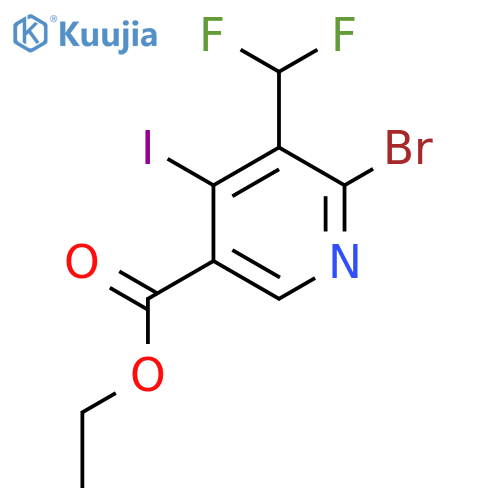 Ethyl 2-bromo-3-(difluoromethyl)-4-iodopyridine-5-carboxylate structure