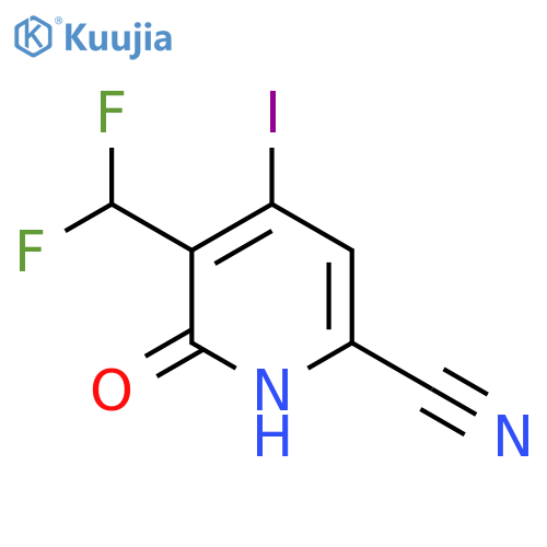 6-Cyano-3-(difluoromethyl)-2-hydroxy-4-iodopyridine structure