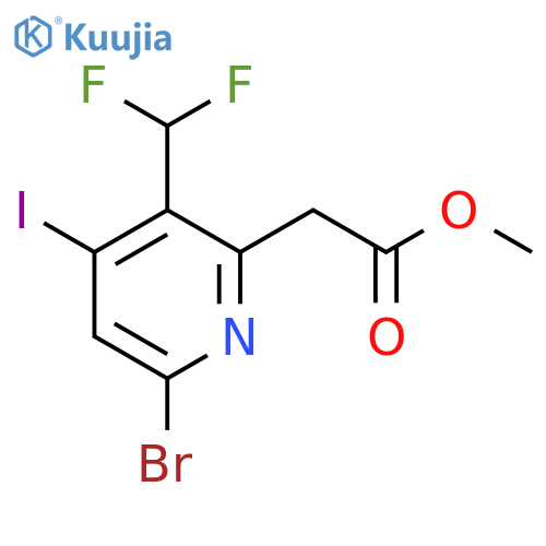 Methyl 6-bromo-3-(difluoromethyl)-4-iodopyridine-2-acetate structure