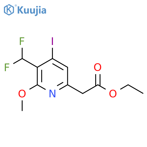 Ethyl 3-(difluoromethyl)-4-iodo-2-methoxypyridine-6-acetate structure