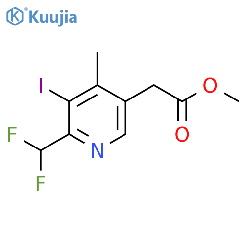 Methyl 2-(difluoromethyl)-3-iodo-4-methylpyridine-5-acetate structure