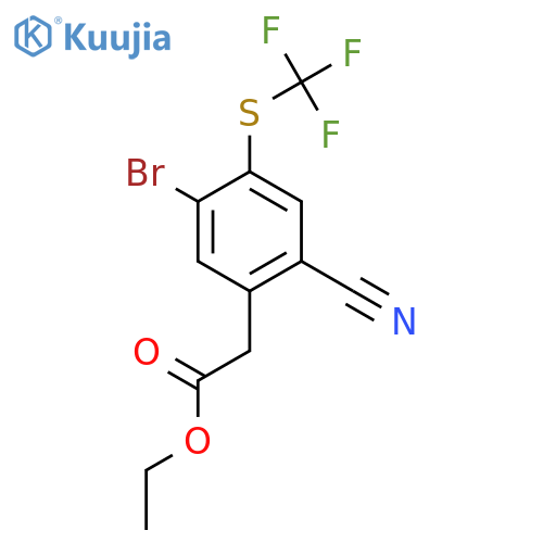 Ethyl 5-bromo-2-cyano-4-(trifluoromethylthio)phenylacetate structure