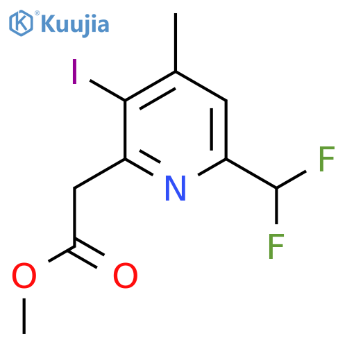 Methyl 6-(difluoromethyl)-3-iodo-4-methylpyridine-2-acetate structure