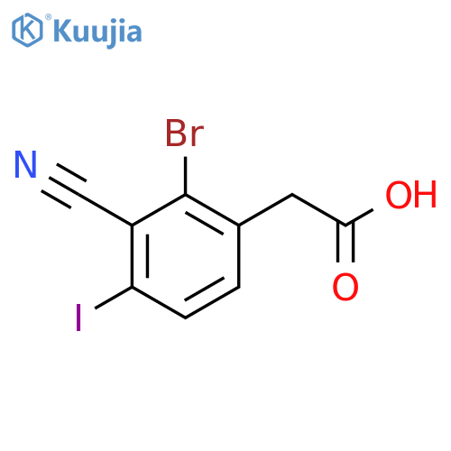 2-Bromo-3-cyano-4-iodophenylacetic acid structure
