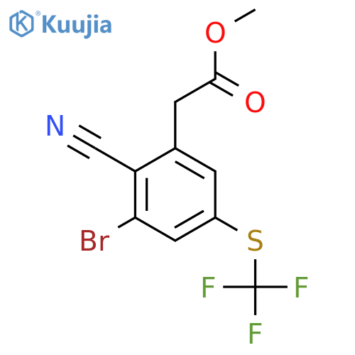 Methyl 3-bromo-2-cyano-5-(trifluoromethylthio)phenylacetate structure