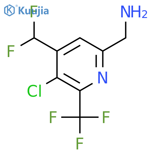 6-(Aminomethyl)-3-chloro-4-(difluoromethyl)-2-(trifluoromethyl)pyridine structure