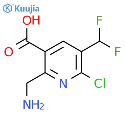 2-(Aminomethyl)-6-chloro-5-(difluoromethyl)pyridine-3-carboxylic acid structure