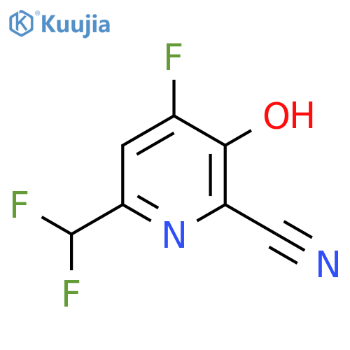2-Cyano-6-(difluoromethyl)-4-fluoro-3-hydroxypyridine structure