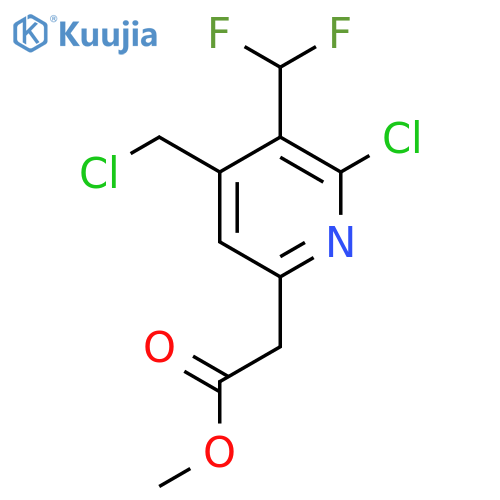 Methyl 2-chloro-4-(chloromethyl)-3-(difluoromethyl)pyridine-6-acetate structure