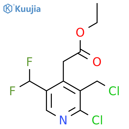 Ethyl 2-chloro-3-(chloromethyl)-5-(difluoromethyl)pyridine-4-acetate structure