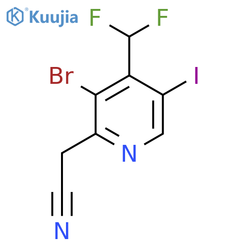 3-Bromo-4-(difluoromethyl)-5-iodopyridine-2-acetonitrile structure