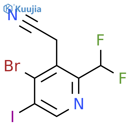 4-Bromo-2-(difluoromethyl)-5-iodopyridine-3-acetonitrile structure